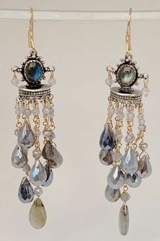 Sterling Silver, Goldfilled, Labradorite, Silverstone Earrings