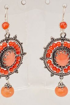 Sterling Silver, Coral EArrings