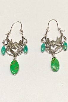 Musi Earrings, sterling silver and turquoise