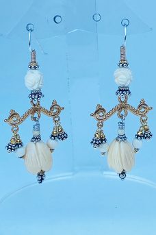 Sterling Silver, Gold Plate, Antique Beads earrings
