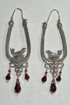 Sterling Silver, Garnets earrings