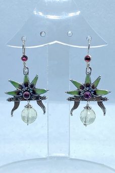 S. Silver, Enameled, Garnet, Lemon Citrine