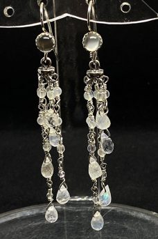 Sterling Silver, Rainbow Moon Stone