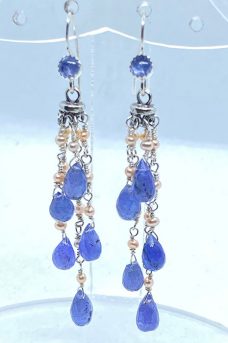 Sterling silver, Tanzanite, Pearls