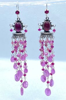 Sterling Silver, Pink Sapphires, Ruby