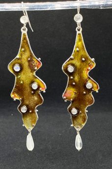 Sterling Silver, Enameled, Moonstone