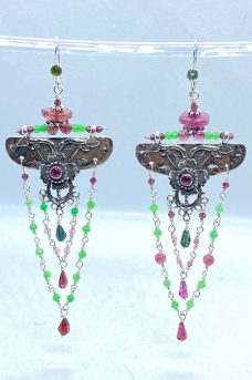 Sterling Silver, Ruby, Tourmalines, Crisophraes