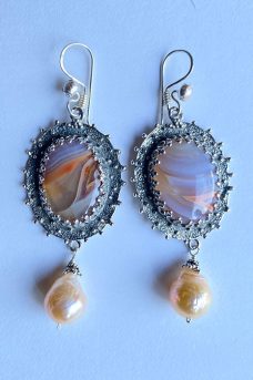 Sterling Silver, Agate, Pearl