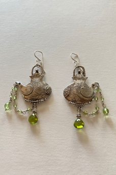 Sterling Silver, Peridot musi earrings