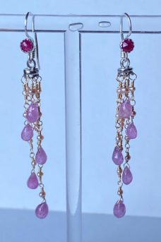 Pink Sapphires, Rubies Musi earrings