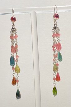 Sterling Silver, Tourmalines Musi Earrings