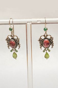 Sterling Silver, Tourmaline, Peridot, Emerald Musi Jewelry Earrings
