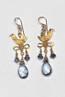 Gold Filled, Iolite earrings