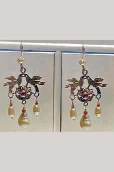 Sterling Silver, Pearls, Garnets