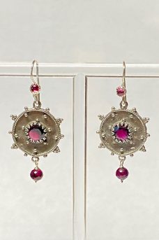 Sterling Silver, Garnet Earrings